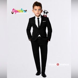 Black n Bianco First Class Boys' Slim Fit Blazer